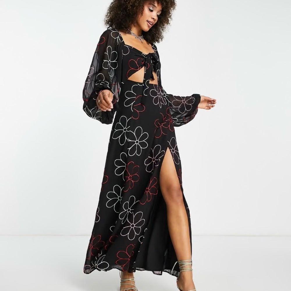 ASOS Black Floral Maxi Dress